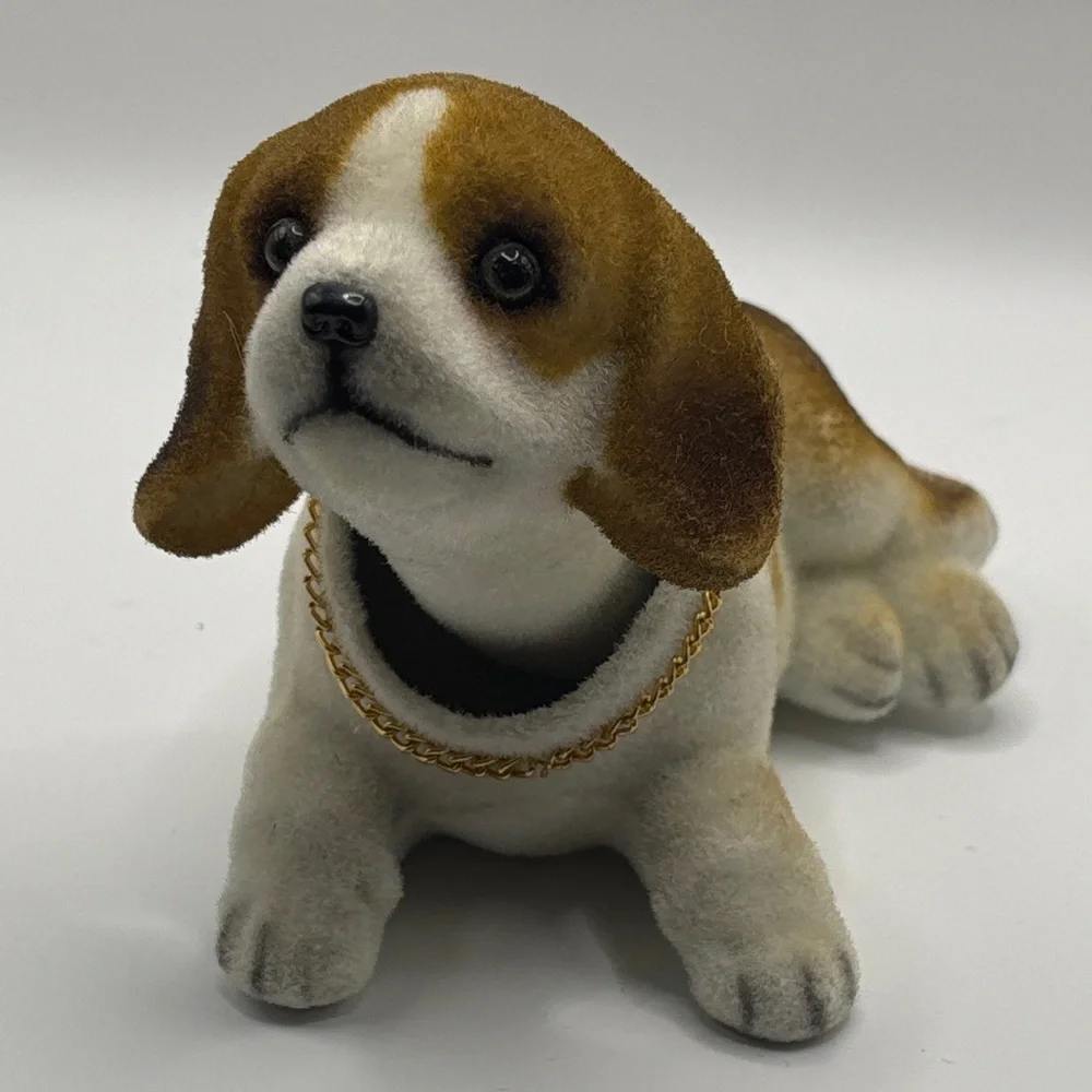 VTG‎ 80's Flocked Kato Kogei Bobble Head Dogs Set/3